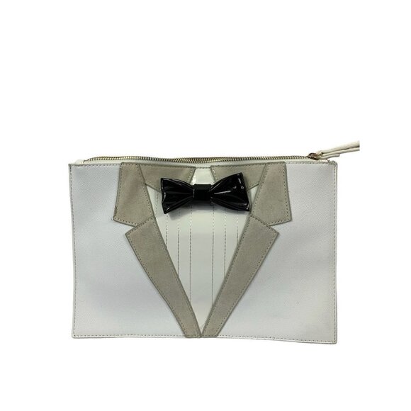 Handbags - Women's White Tuxedo Clutch Purse